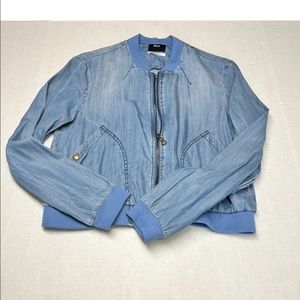 BDG Chambray Bomber Jacket Denim Size Medium